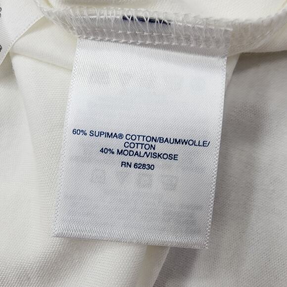 Lands End Top Womens 2X White Gold Zipper Shoulder Cuffed Cap Sleeves Stretch - Picture 6 of 11